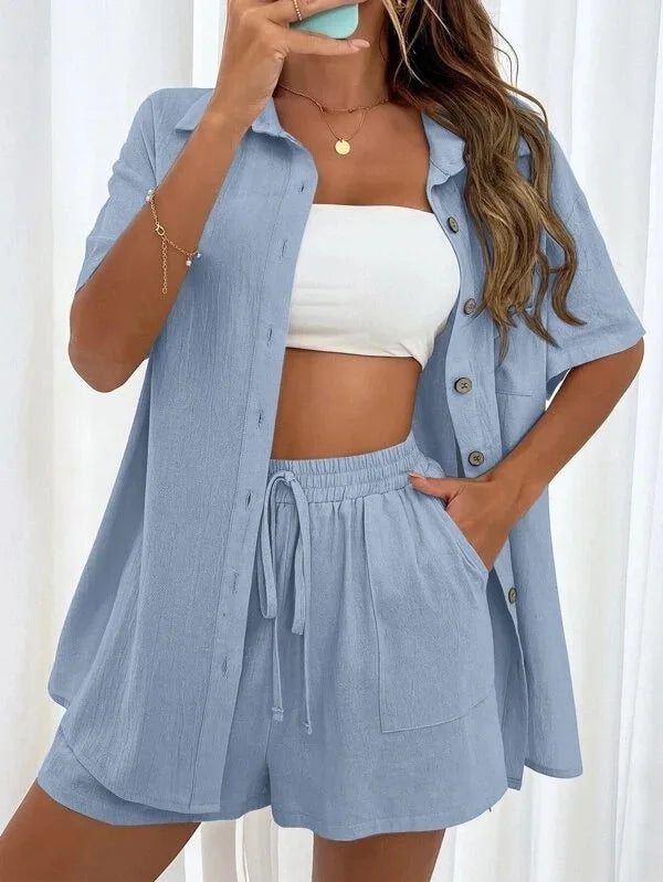 Gabi Long Sleeve Single Broad legged Two Piece Sets
