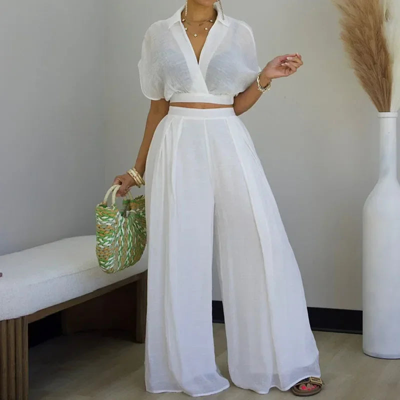 Bethany Outfit Holiday Crop and Wide Leg Matching Sets