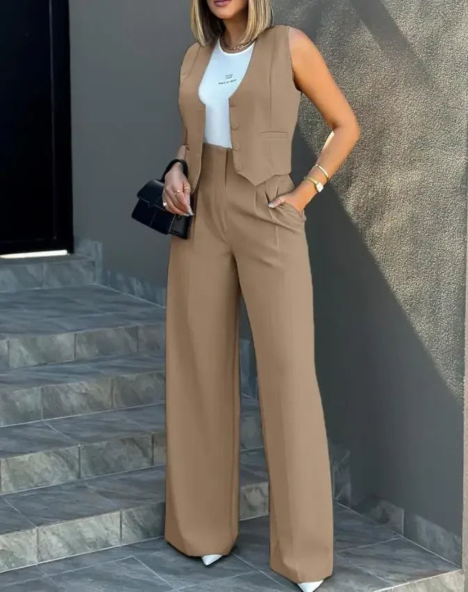 Paola Elegant Lady Vest High 2 Piece Sets