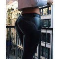 Beattystown High Waist PU Leather Skinny Push Up Pants Sport