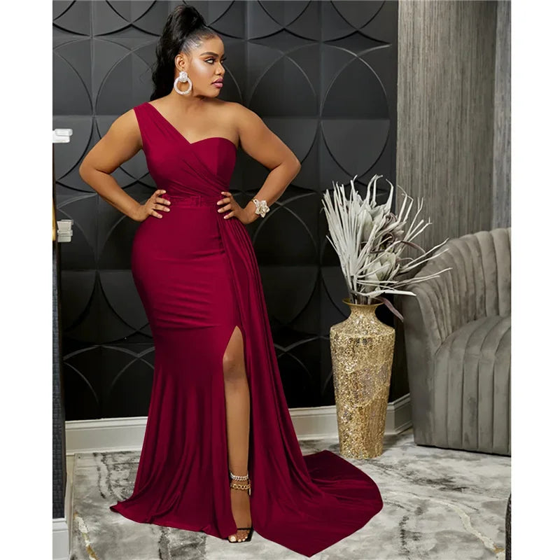 Buffalo One Shoulder Mermaid Evening Dress