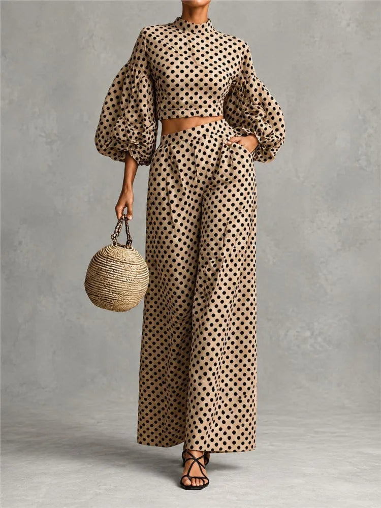 Sarah Wide Leg Trousers Office Two Piece Sets