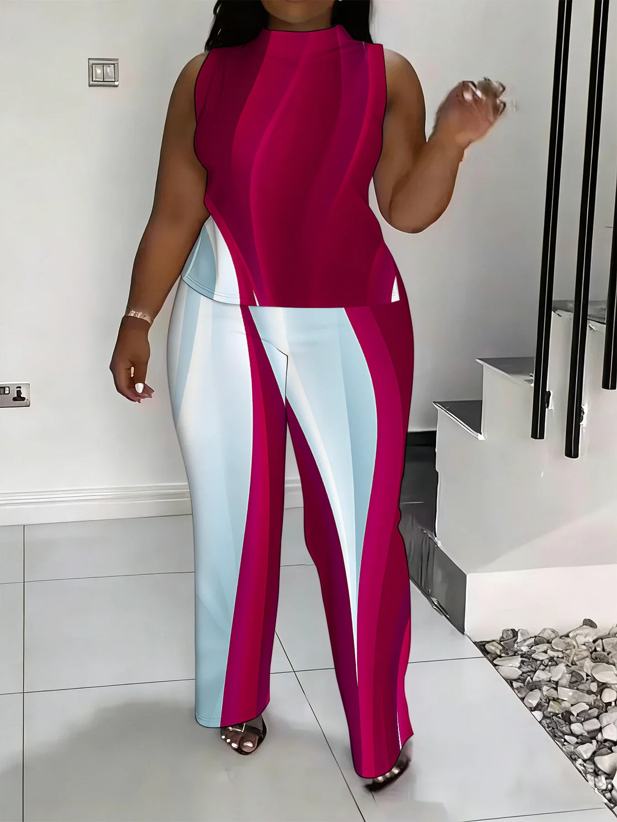 Emely Plus Size Style Tracksuit Sports Suit Two-Piece Sets