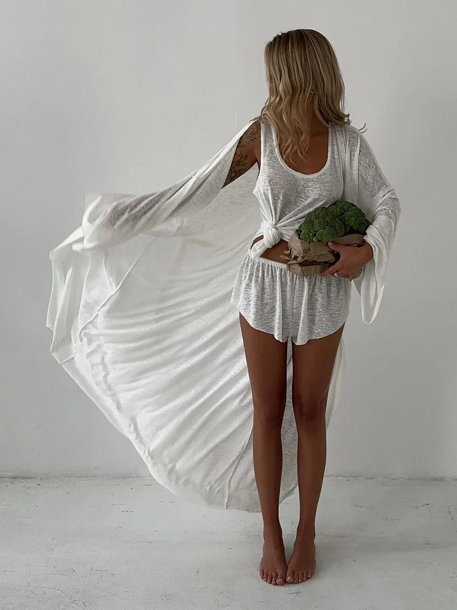 Katherine Beachwear Casual Long Sleeved Two Piece Sets