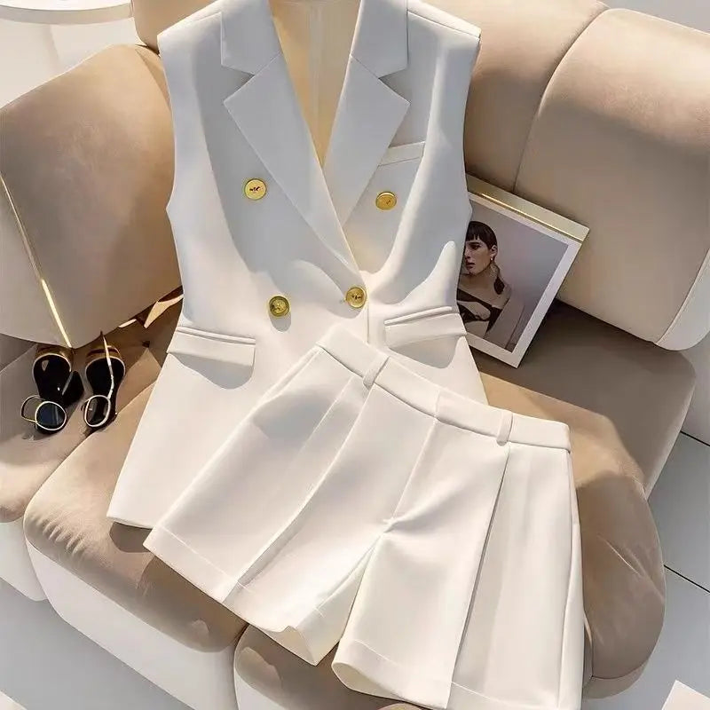 Barbie Elegant Office Lady Sleeveless Two Piece Sets