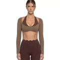 Evelyn Sports Long Sleeve Halter Neck Two Piece Sets