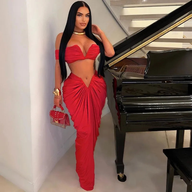Arianny Sexy Party Night Ruched Two Piece Sets