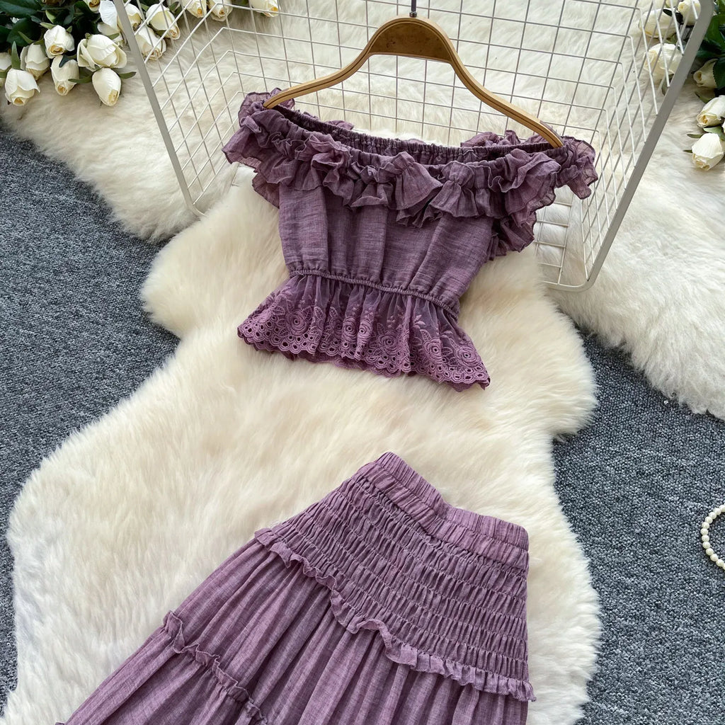 Olga High Waist Tiered A‑Line Two Pieces Sets