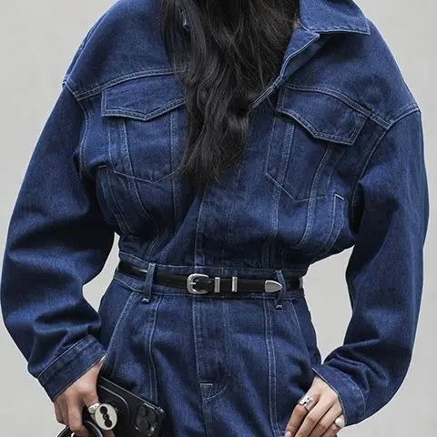 Jumpsuits Women Autumn Spring Fashion New Safari Style Loose Long Sleeve Jumpsuits Office Lady