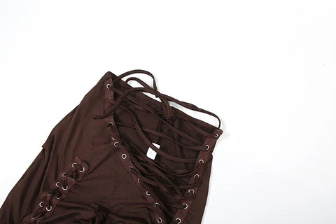 Mahopac Crop Shirring Irregular Hem Skinny Tracksuit Set