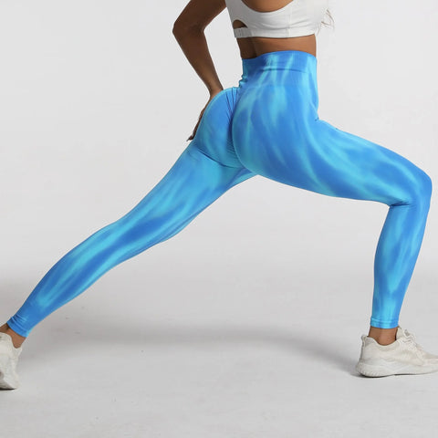 Roselle Tie dye High Waist Legging Push Up Scrunch Gym Sports Yoga Pants