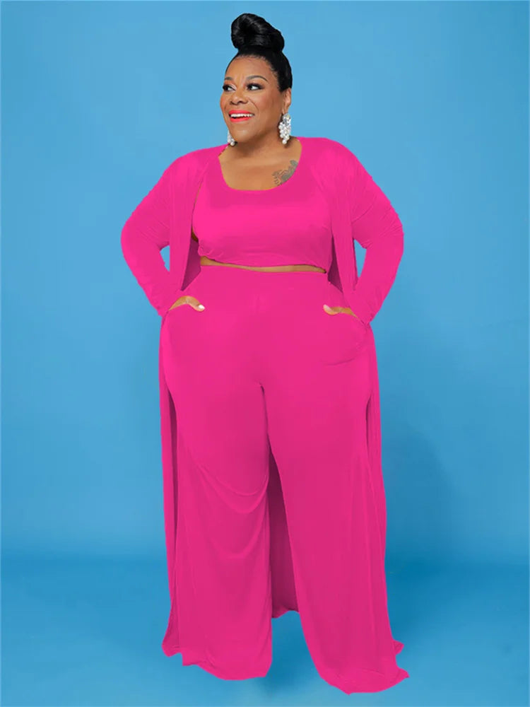 Mariam Plus Size Outfits Tracksuit Three Piece Sets