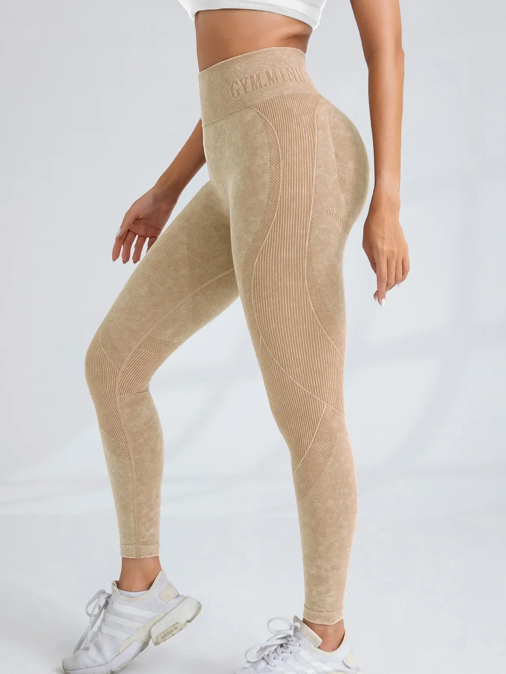 Lebanon Seamless Gym High Waist Hip Lifting Outdoor Sports Tight Waist Letter Sand Leggings