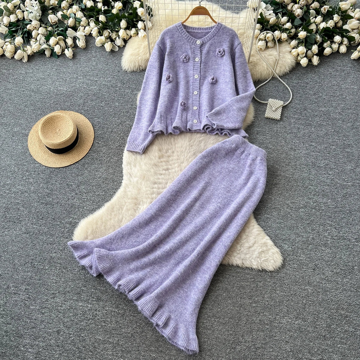 Maria Elegant High Waist Two-Piece Sets