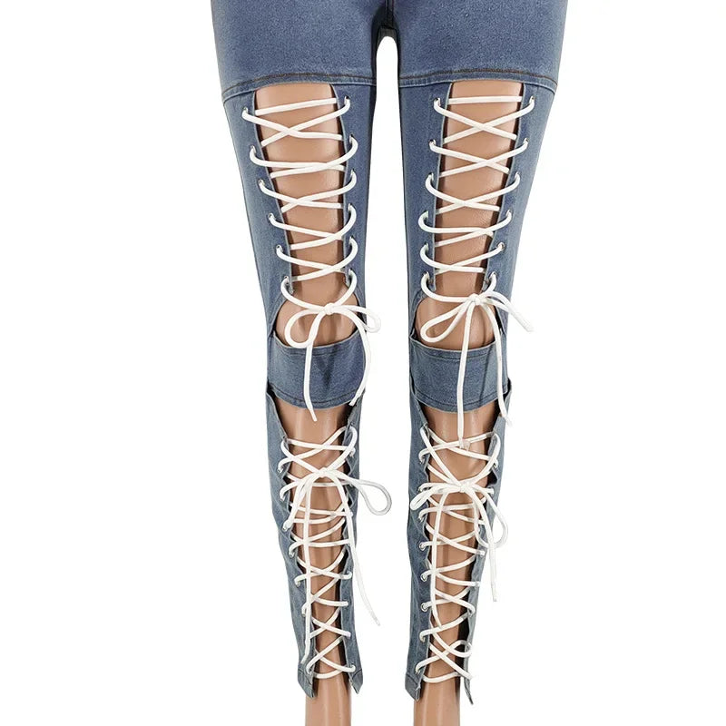 Beachwood Stretch Distressed Destroyed Denim Street Going Out Pants
