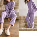 Lia Autumn Winter Plaid O-Neck Pullover Two Piece Sets