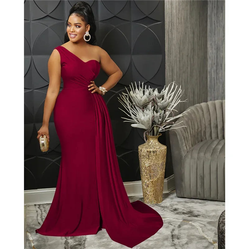 Buffalo One Shoulder Mermaid Evening Dress