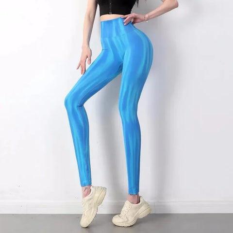 Livington Tie Dye Seamless Leggings Scrunch Fitness High Waist Athletic Yoga Pants