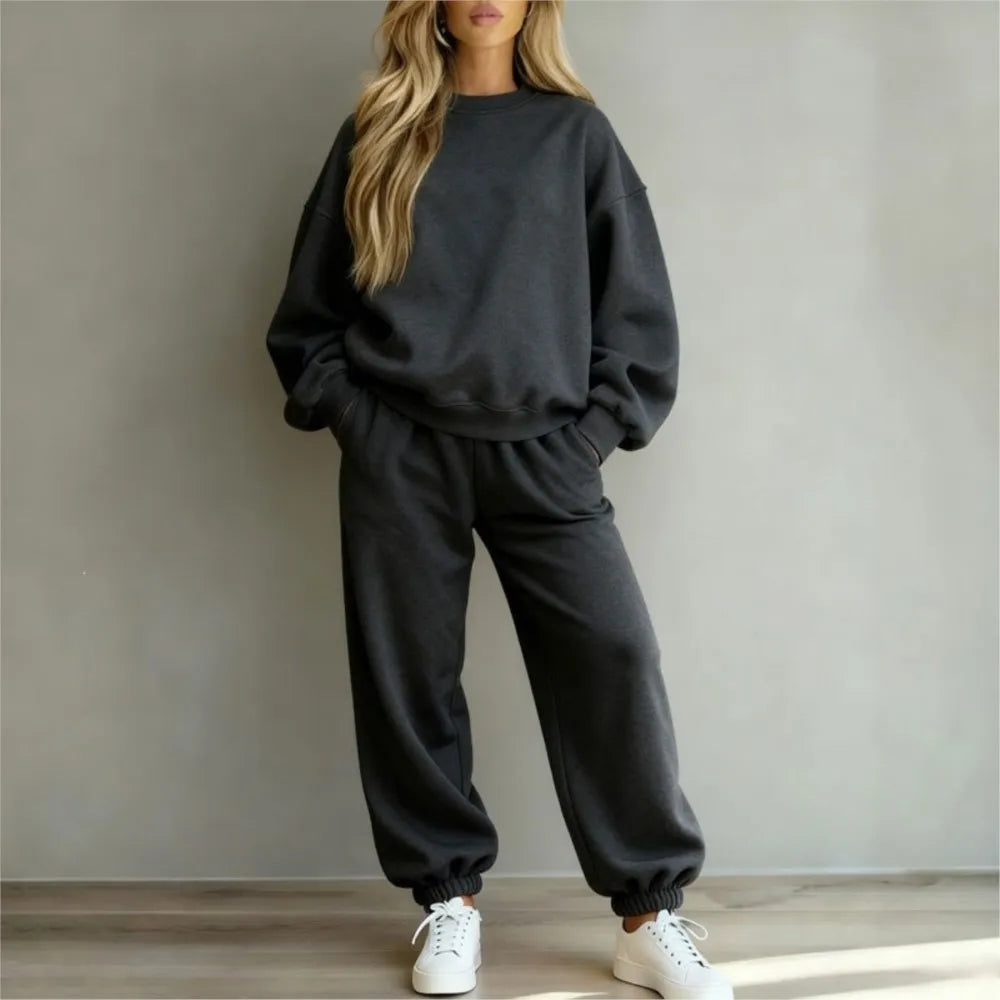 Diana Long-sleeved Casual Loose Fitting Two Piece Sets