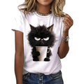 Chealse White Print T Shirt Girl Casual Short Sleeve O Neck Top