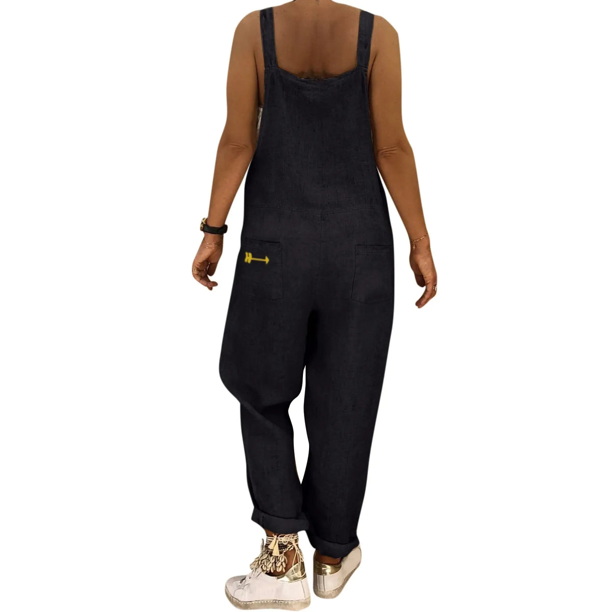 Women Plus Size Overalls Jumpsuits Casual Solid Loose Dungarees Retro Fashion