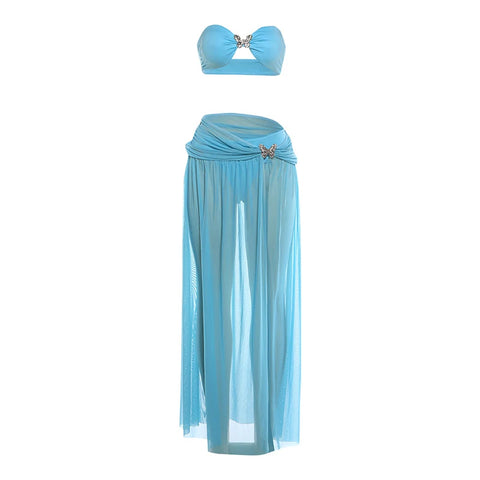 Francely High Waist Pleated Elegant Two Piece Sets