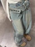 Women's Jeans Washed Trousers Fashionable Versatile Wide-leg