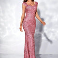 Elegant High Waist Long Fish Tail Skirt Sleeveless Women's Gown Elegant Dress