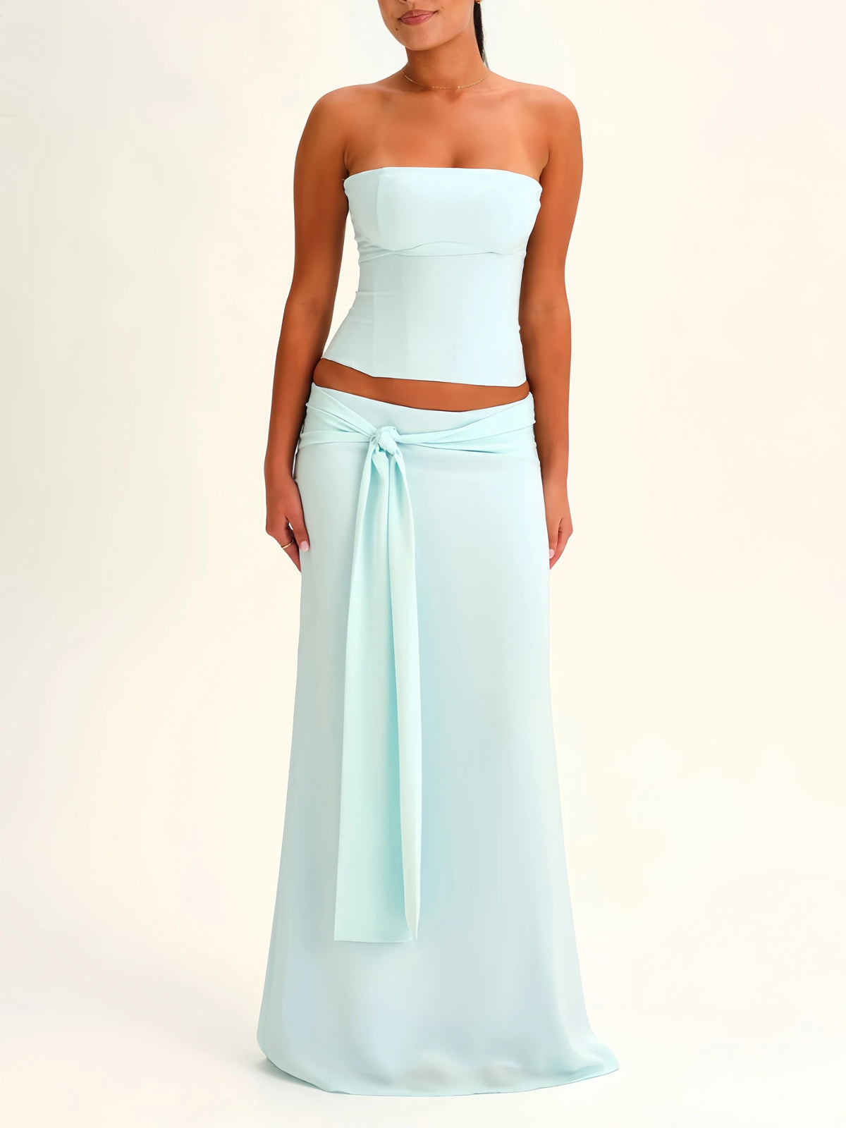 Flor Sexy Elegant Low Waist Tie Back Two Piece Sets