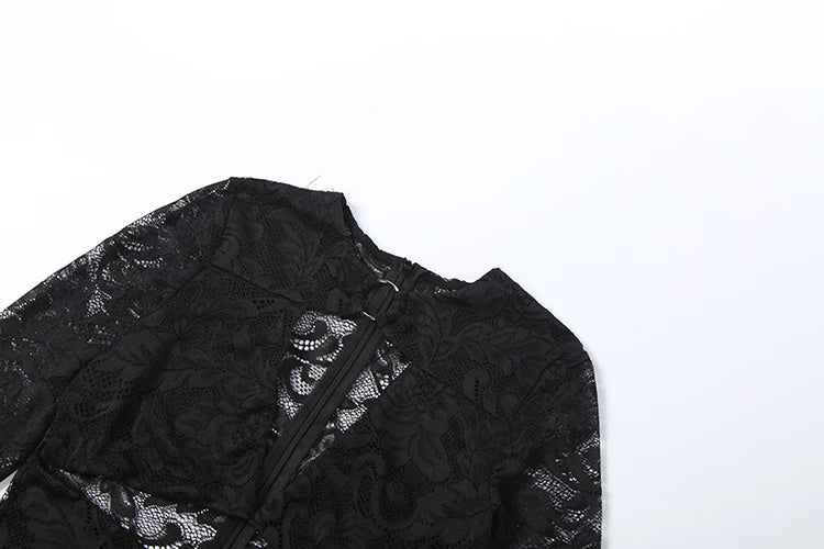 Bushwick See Through Metal Rings Patchwork Hollow Design Jumpsuit