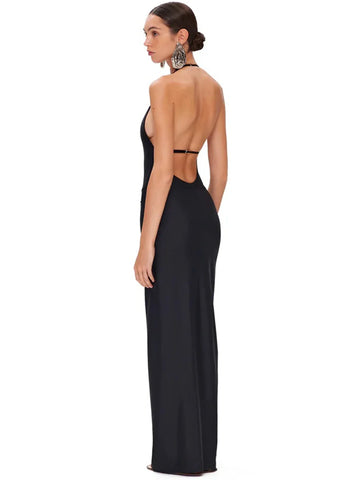 Champneuf Deep V Neck High Leg Backless Fashion Beachwear Outfits Set