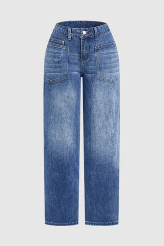 Jeans Denim Pant Women Vintage Wide Leg Long Pants Casual Loose High Waist Straight