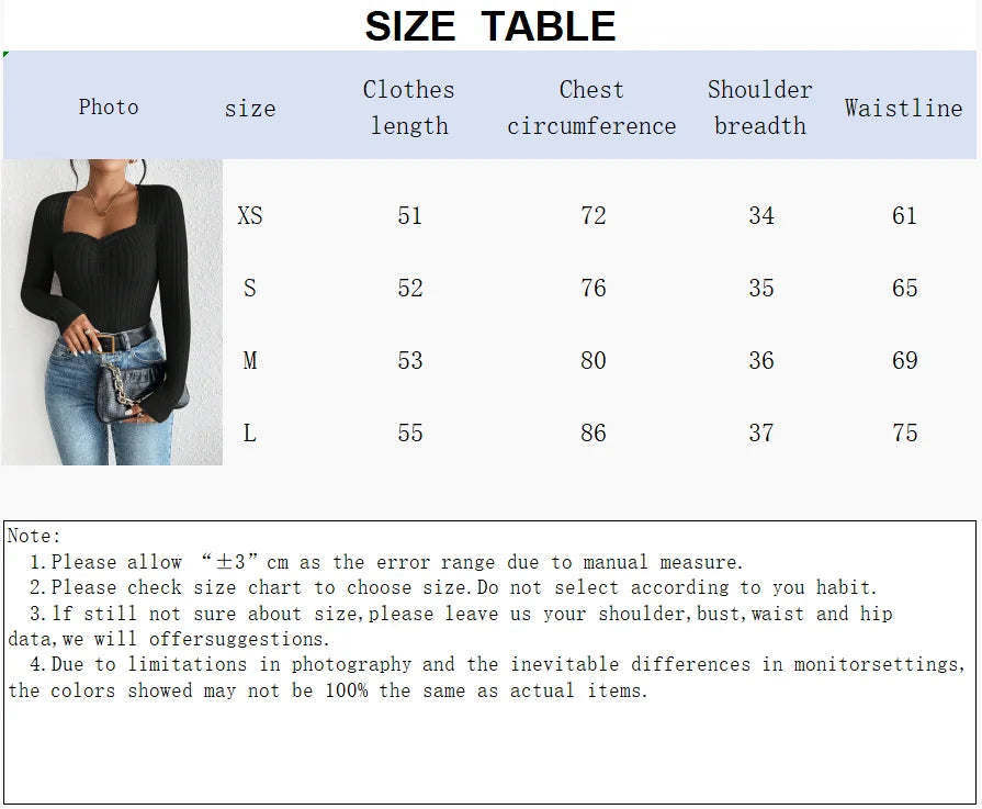 Jupiter Fashion Diamond Collar Knitted Casual Long Sleeved Tops