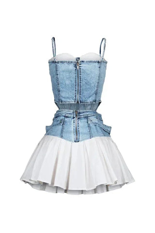 Lowville Sleeveless High Waist Slim Vest Street Wear Two-piece Sets
