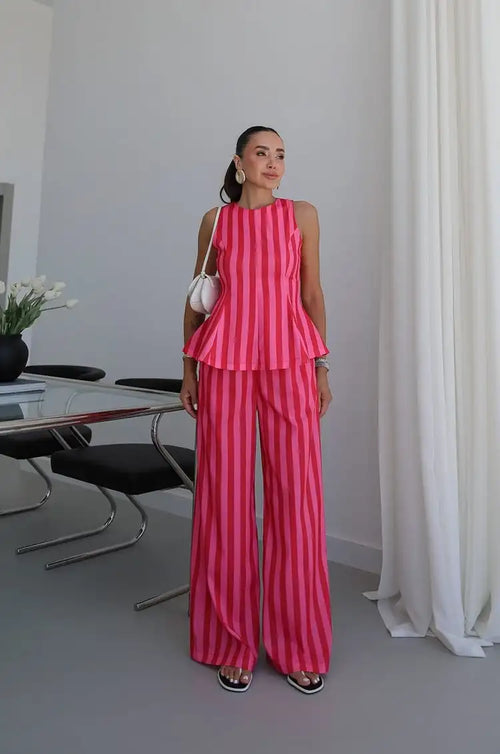 Angela Wide Leg Elegant Summer Casual Two Piece Sets
