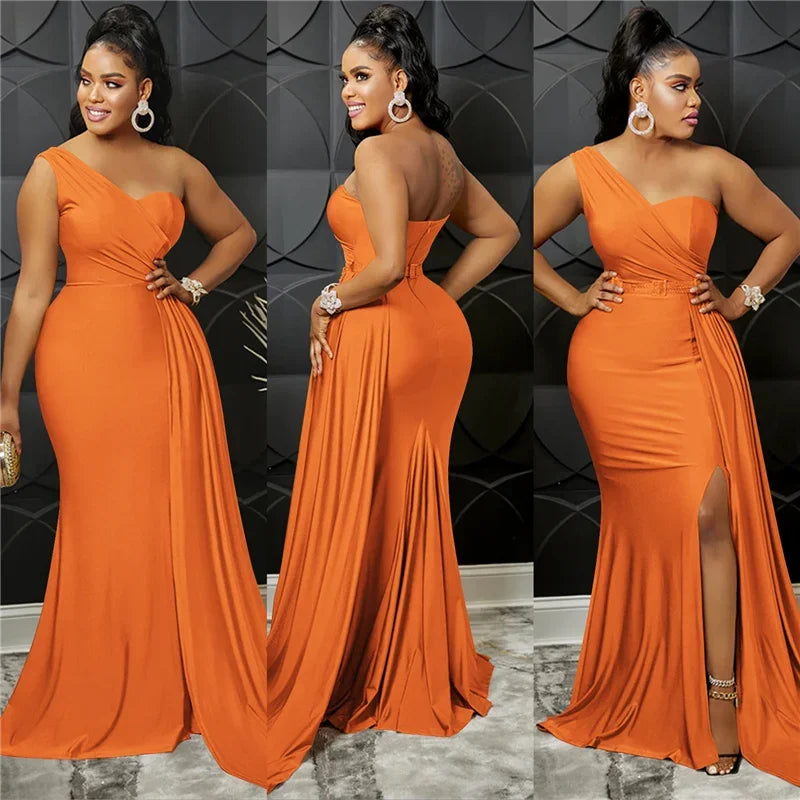 Buffalo One Shoulder Mermaid Evening Dress