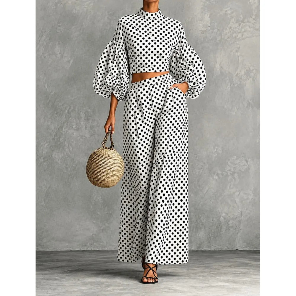 Sarah Wide Leg Trousers Office Two Piece Sets