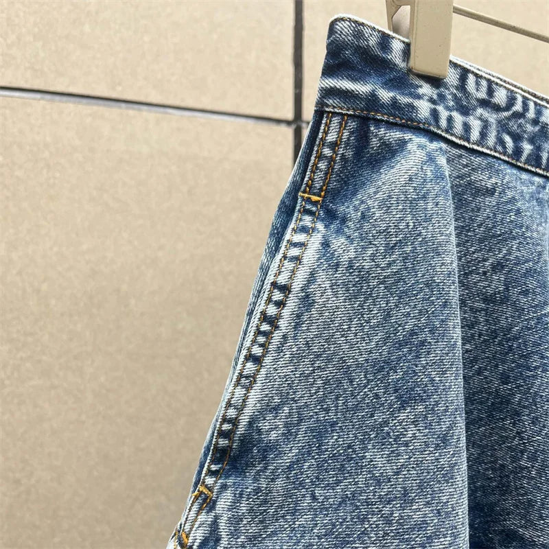 Women's jeans New retro washed women's pants for summer 2025 straight leg pants