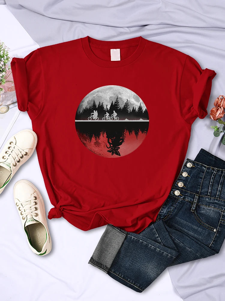 Rossmoor Print T Shirt Hip Hop Breathable fashion Casual Short Sleeve Tees