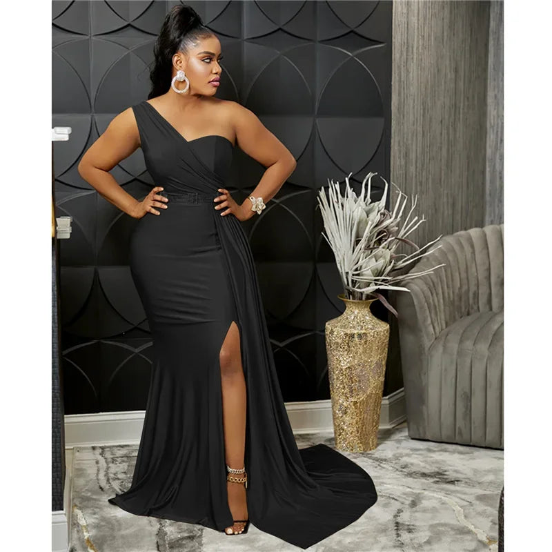 Buffalo One Shoulder Mermaid Evening Dress