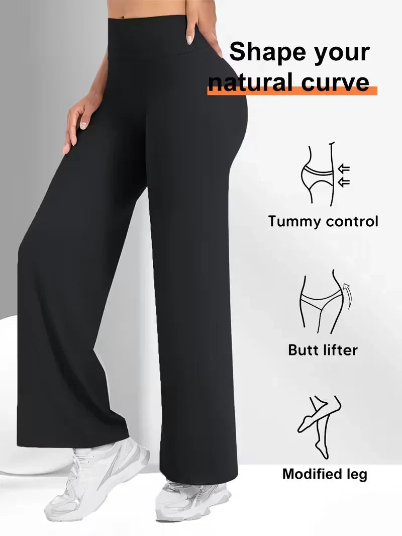 Blairstown Wide-Leg Athletic High-Waisted Butt-Lifting Tummy-Control Yoga Pants