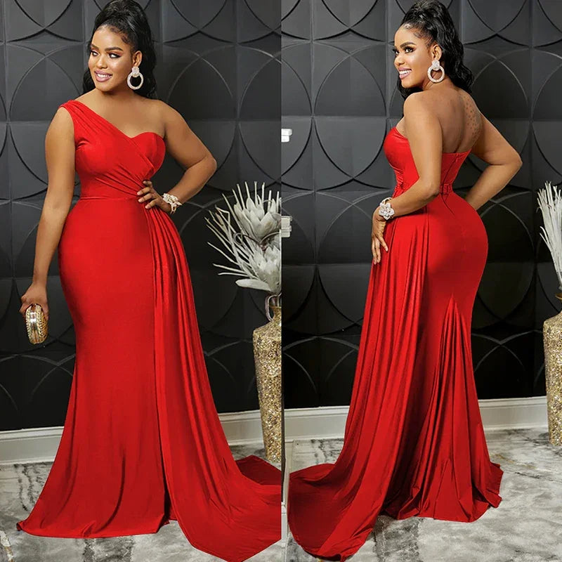 Buffalo One Shoulder Mermaid Evening Dress