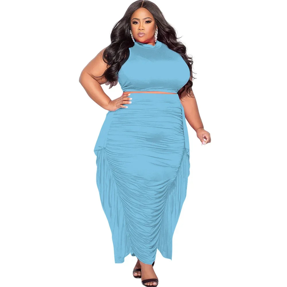 Salome Elegant Outfits Casual Ruffles 2 Piece Sets