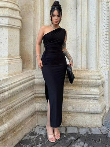 Oak Ridge Split Fashion Sleeveless Backless Slim Elegant Dress