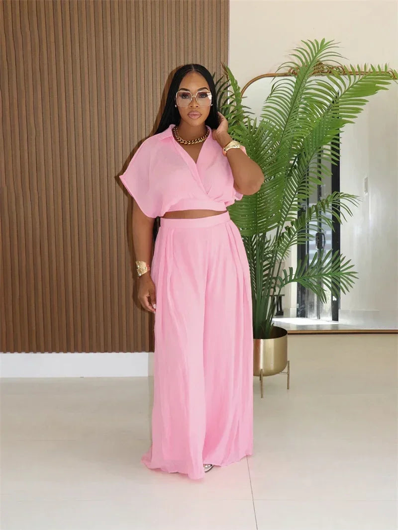 Bethany Outfit Holiday Crop and Wide Leg Matching Sets