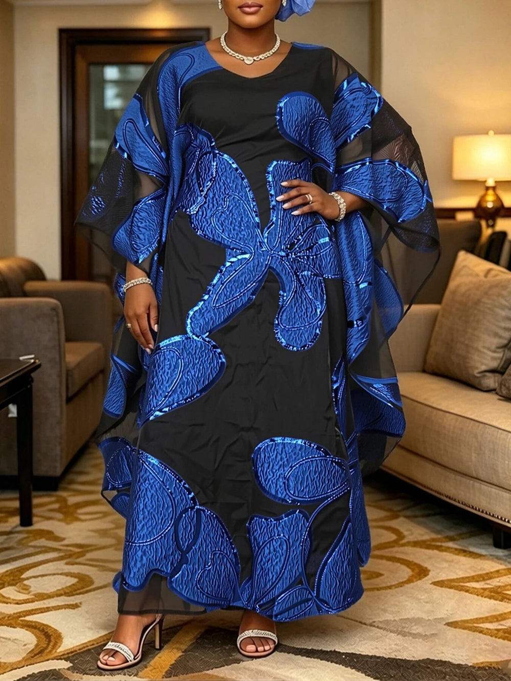 Plus Size Traditional Dashiki Print Loose Boubou Wedding Party Maxi Dress