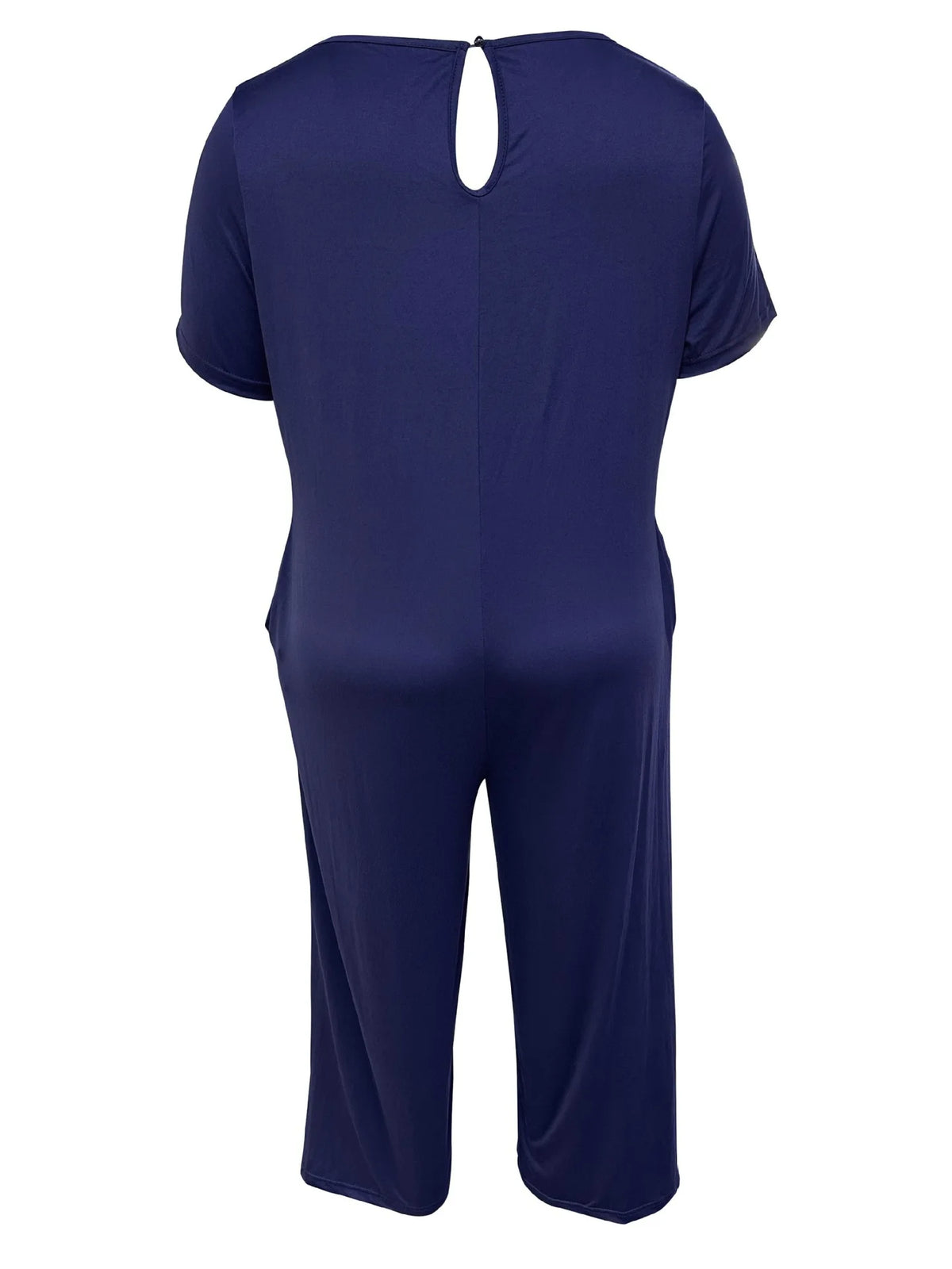 Plus Size Summer Women's Solid Color Jumpsuit with Pockets Casual Fashion