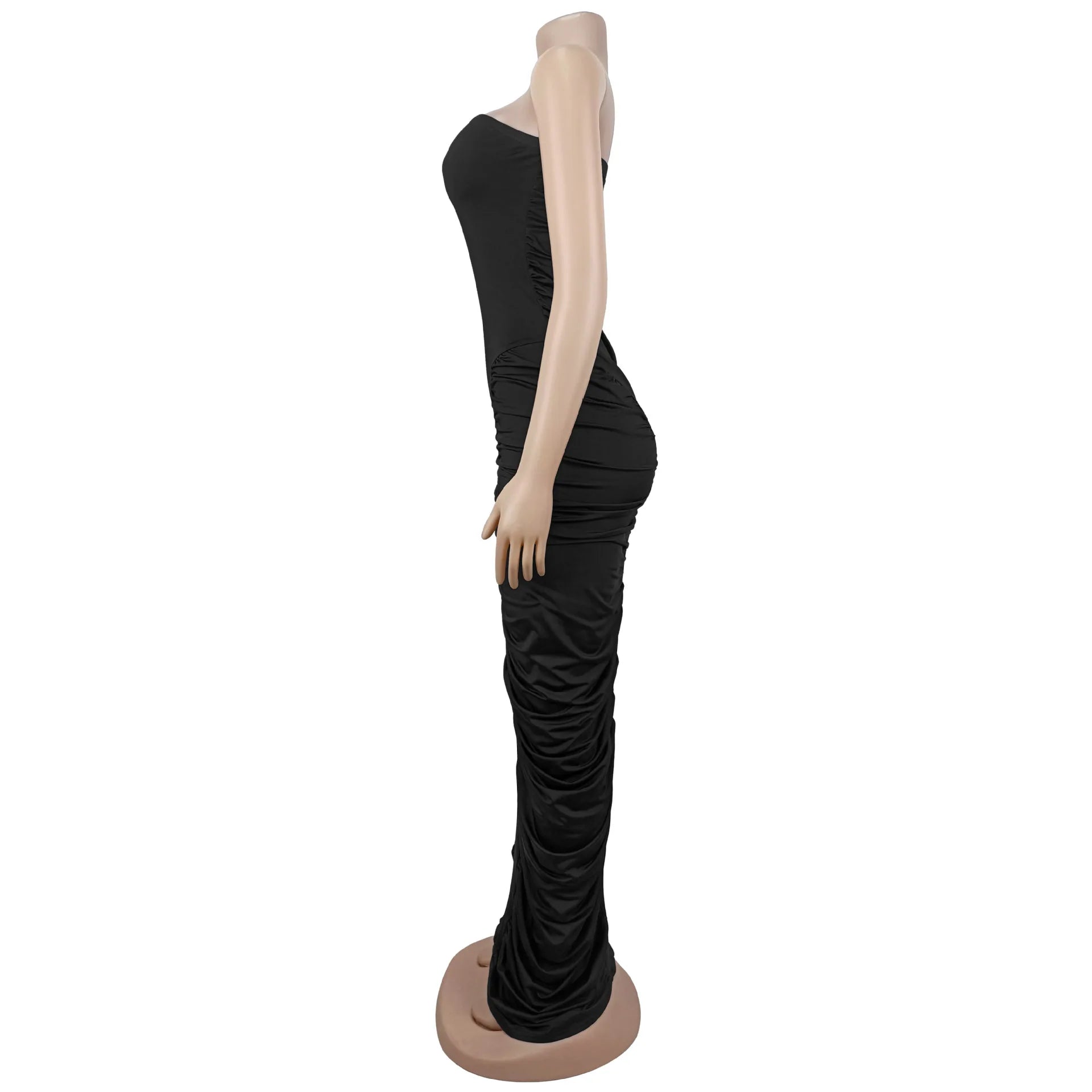 Simbabue Casual Party Elegant Long Ruched Dress