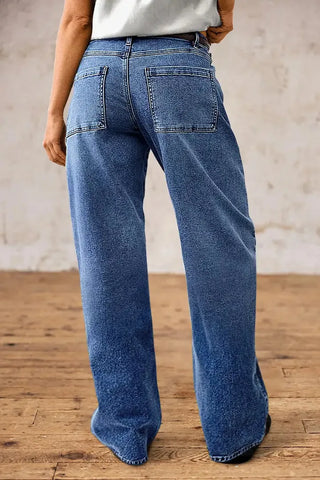 Jeans Denim Pant Women Vintage Wide Leg Long Pants Casual Loose High Waist Straight