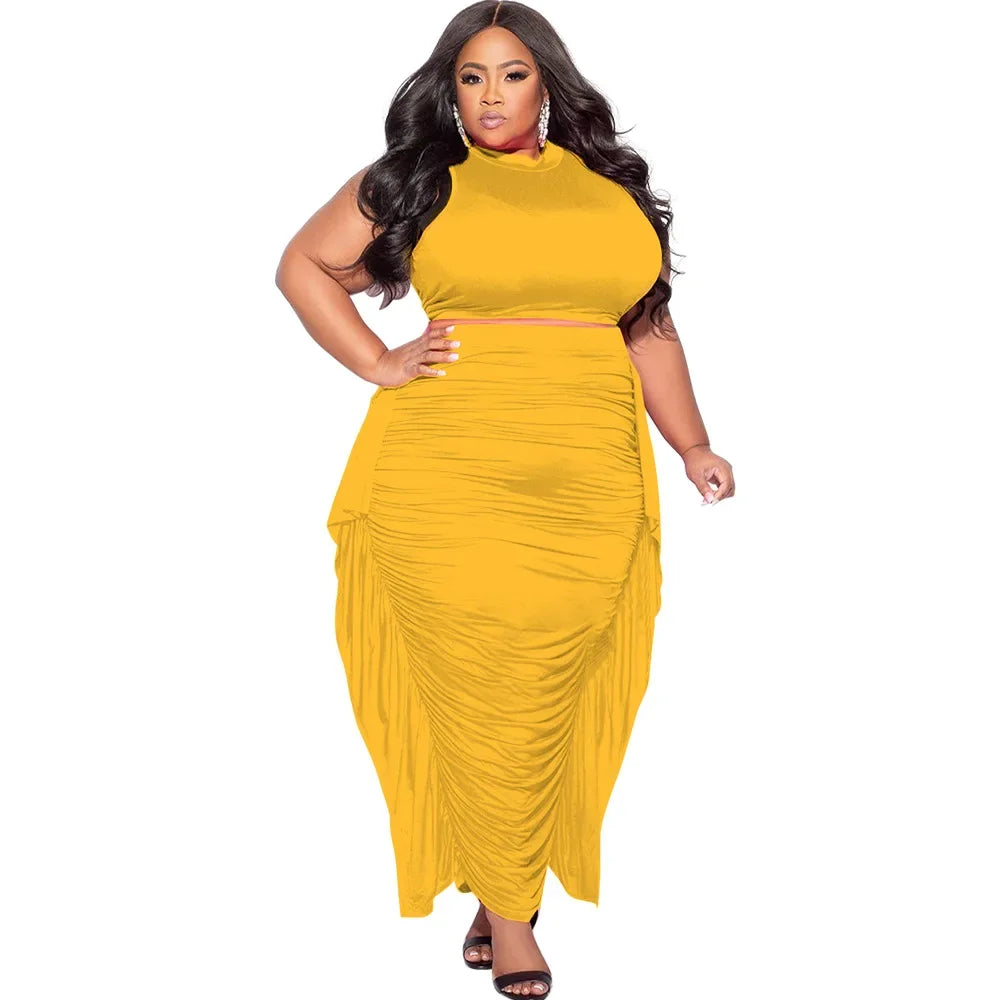 Salome Elegant Outfits Casual Ruffles 2 Piece Sets